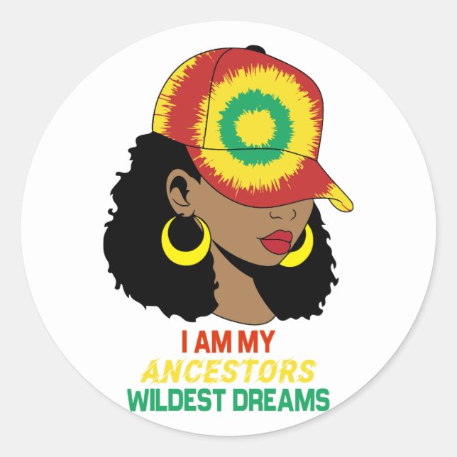 Ancestors Wildest Dreams Schwarze Geschichte Monat Runder Aufkleber (Vorderseite)