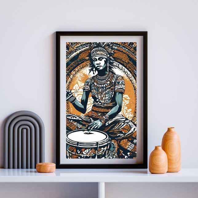 Ancestral Beat - Calm Drummer - Stamm Grace Poster (Von Creator hochgeladen)
