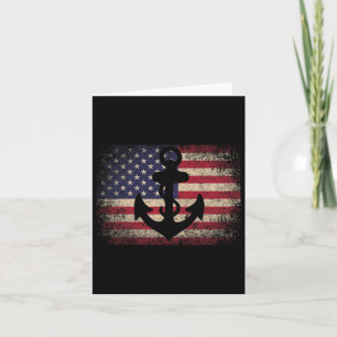 Anchor 4. Juli Geschenk American Flag - Boot Saili Karte