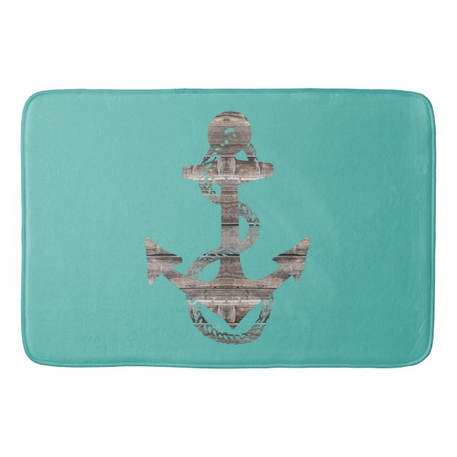 ANCHOR + aquamarin 24x36 L | Badematte (Vorderseite)