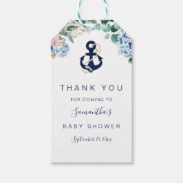 Anchor Blue Beach Nautical Floral Baby Dusche Geschenkanhänger