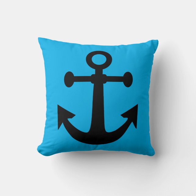 Anchor Blue Throw Pillow Kissen (Vorderseite)