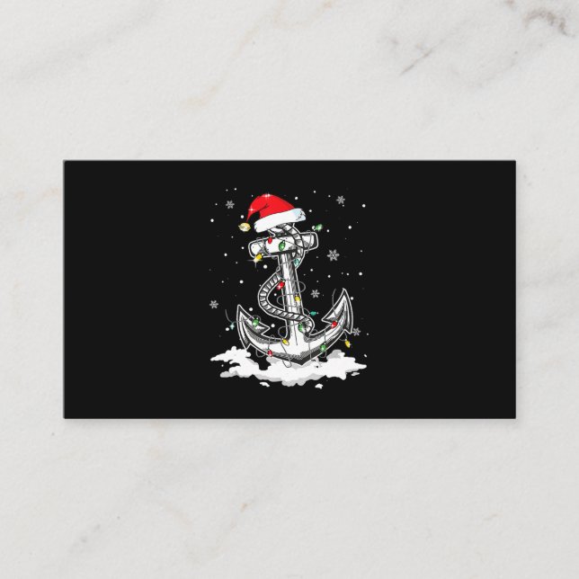 Anchor Boating Segeling Weihnachtsbeleuchtung Weih Visitenkarte (Vorderseite)