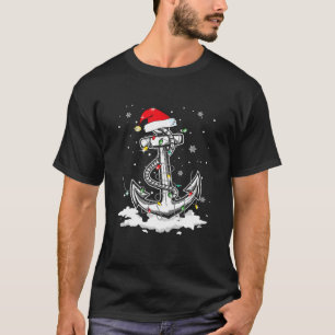 Anchor Bootfahren Weihnachtsangeln Weihnachtsmannm T-Shirt
