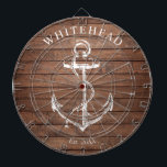 Anchor Brown Wood Dartscheibe<br><div class="desc">Personalisierter nautischer Anker. Ideal für Wiedersehen,  Hochzeit oder Familiengeschenke.</div>