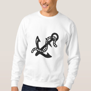 Anchor & Chain Pirate Nautical Navy Küstenwache Besticktes Sweatshirt