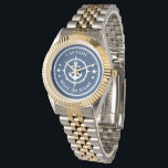 Anchor Compass Stars Captain Boat oder Name Navy Armbanduhr<br><div class="desc">Ein Nautical Anchor Compass und Sterne mit Captain Rank oder einem anderen Titel und Ihrem Namen oder Bootnamen auf einer stilvollen Armbanduhr. Diese personalisierte Pocket-Uhr wird nicht nur Zeit,  sondern auch Spaß machen. Perfekt für den Vatertag,  aber auch ein großes Geschenk für jeden Anlass.</div>