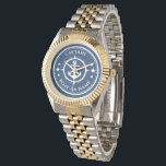 Anchor Compass Stars Captain Boat oder Name Navy Armbanduhr<br><div class="desc">Ein Nautical Anchor Compass und Sterne mit Captain Rank oder einem anderen Titel und Ihrem Namen oder Bootnamen auf einer stilvollen Armbanduhr. Diese personalisierte Pocket-Uhr wird nicht nur Zeit,  sondern auch Spaß machen. Perfekt für den Vatertag,  aber auch ein großes Geschenk für jeden Anlass.</div>