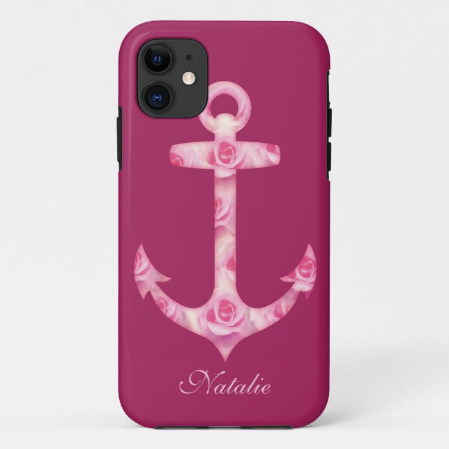 Anchor iPhone 5 Fall Floral rosa Blume Case-Mate iPhone Hülle (Rückseite)