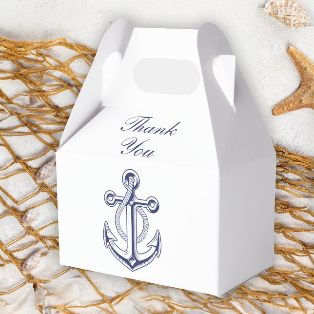 Anchor Liebe Seailor Navy Blue Nautical Wedding Geschenkschachtel (Von Creator hochgeladen)