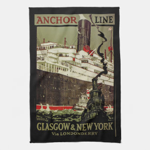 Anchor Line ~ Glasgow-New York Handtuch