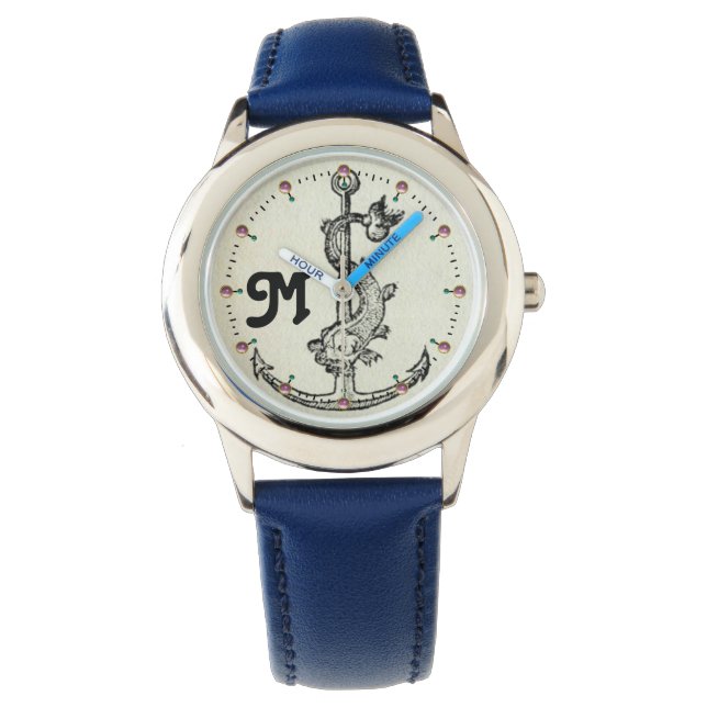 ANCHOR MIT FISCHNAUTISCHEM MONOGRAMM ARMBANDUHR (Vorderseite)