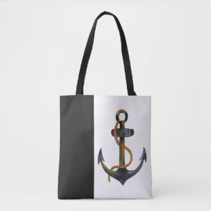 ANCHOR mit Seil - Aquarellmalerei Tasche