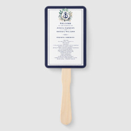Anchor Monogram Greenerity Wreath Navy Hochzeit Fächer