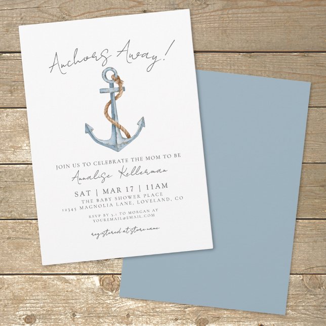 Anchor Nautical Baby Dusche Einladung (Anchor Nautical Baby Shower Invitation)