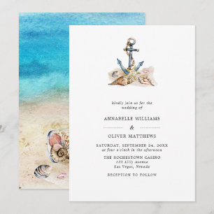 Anchor Nautical Beach Summer Wedge Einladung