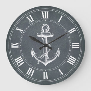 Anchor Nautical Große Wanduhr