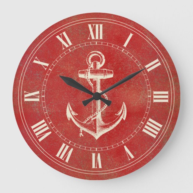 Anchor Nautical Große Wanduhr (Vorderseite)