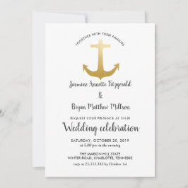Anchor Nautical Imitats Goldfolie| Hochzeit im Oze Einladung