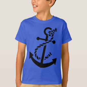 Anchor Nautical Marine Themed des Schwarzen Schiff T-Shirt