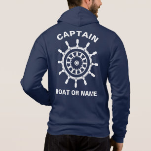 Anchor Nautical Navy Blue Boot Captain Hoodie
