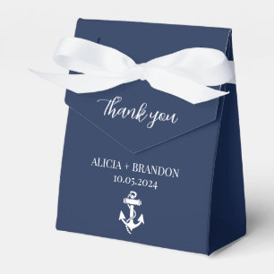 Anchor Nautical Navy Blue Elegante Moderne Hochzei Geschenkschachtel
