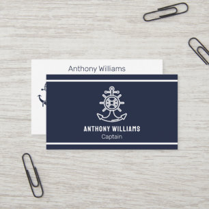 Anchor Nautical Navy Blue Sailor Sailing Visitenkarte