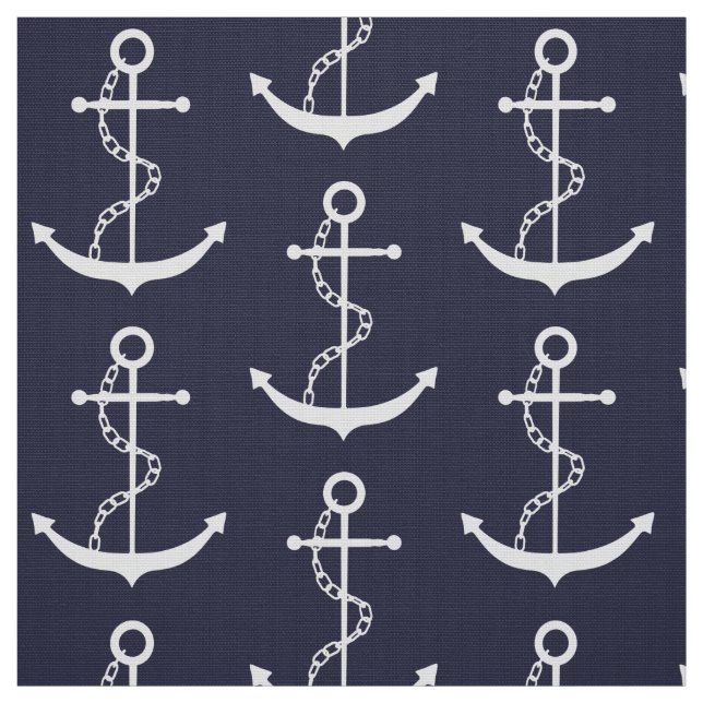 Anchor Nautical Navy Blue Stoff (Muster)
