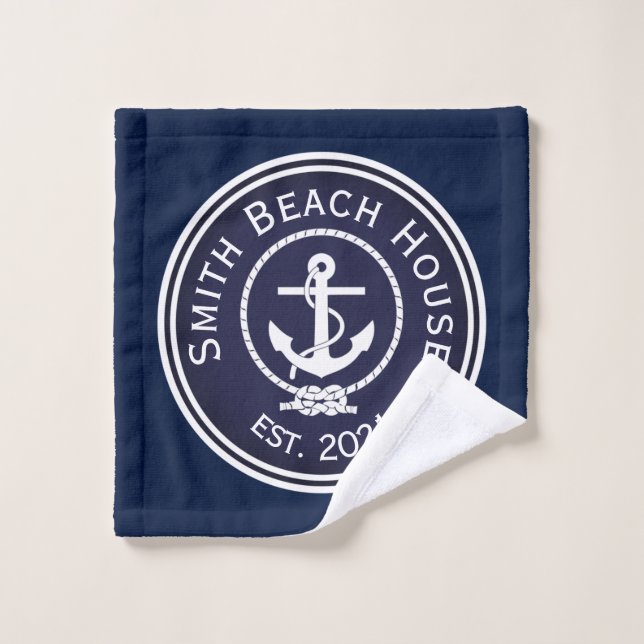 Anchor Nautical Siegel Badhandtuch Set (Waschlappen)