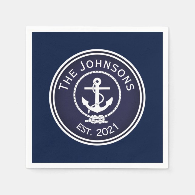 Anchor Nautical Siegel Serviette (Vorderseite)