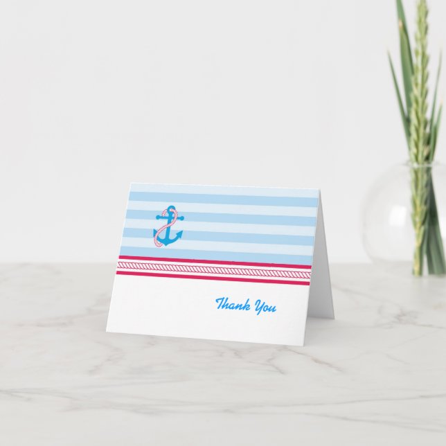Anchor Nautical Thank You Card Dankeskarte (Vorderseite)