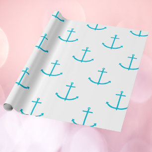Anchor Nautical Turquoise Muster Geschenkpapier