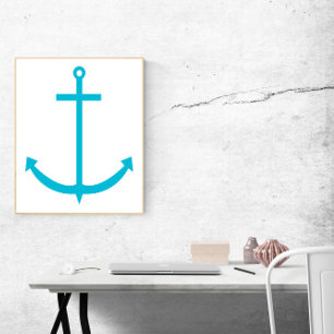 Anchor Nautical Turquoise Poster