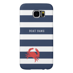 Anchor Navy Blue Stripes Red Crab Name