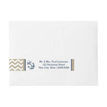 Anchor Navy Blue und Burlap Zigzag