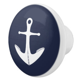 Anchor Navy Blue und White Nautical Wohngestaltung Keramikknauf