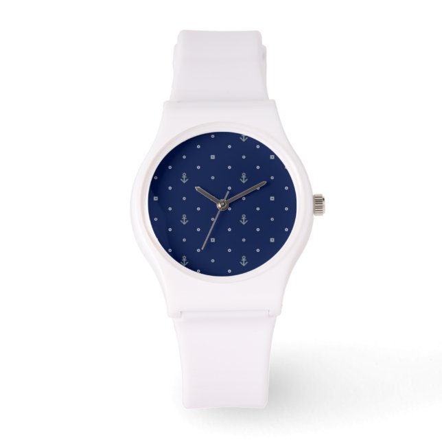 Anchor Polka Dots Muster Armbanduhr (Vorderseite)