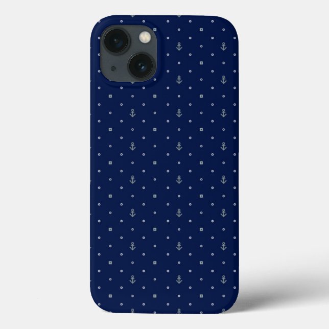 Anchor Polka Dots Muster Case-Mate iPhone Hülle (Rückseite)