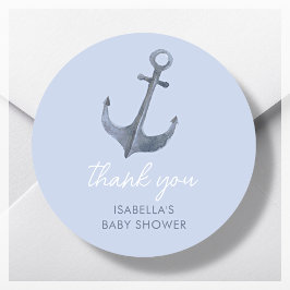 Anchor Segelthema Danke Baby Dusche Gefallen Runder Aufkleber