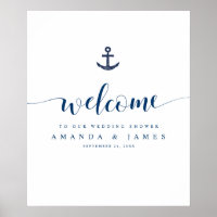 Anchor Simple Blue Nautical Couples Dusche Willkom