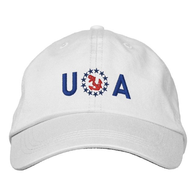 ANCHOR Stars Monogram Personalisiert Boat Embroide Bestickte Kappe (Vorderseite)