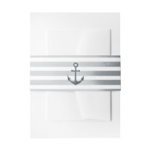 Anchor Stripes nautische Hochzeit Einladung