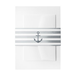 Anchor Stripes nautische Hochzeit Einladung Einladungsbanderole