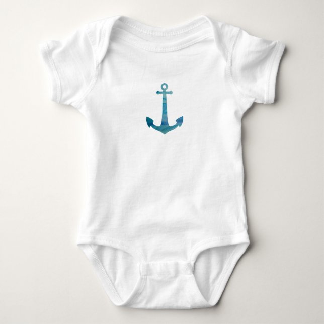 Anchor Watercolor Baby Bodysuit Strampler (Vorderseite)