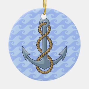 Anchor with Rope Keramik Ornament