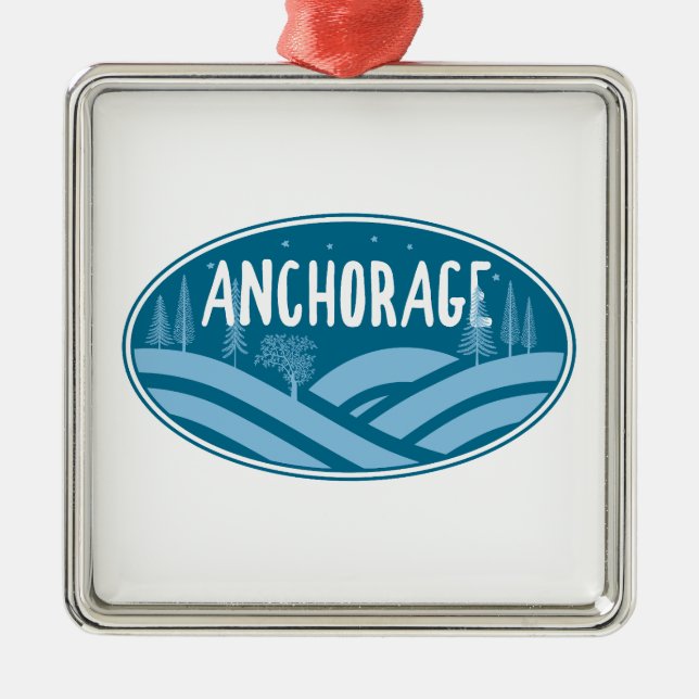Anchorage Alaska Außenbereich Ornament Aus Metall (Vorne)