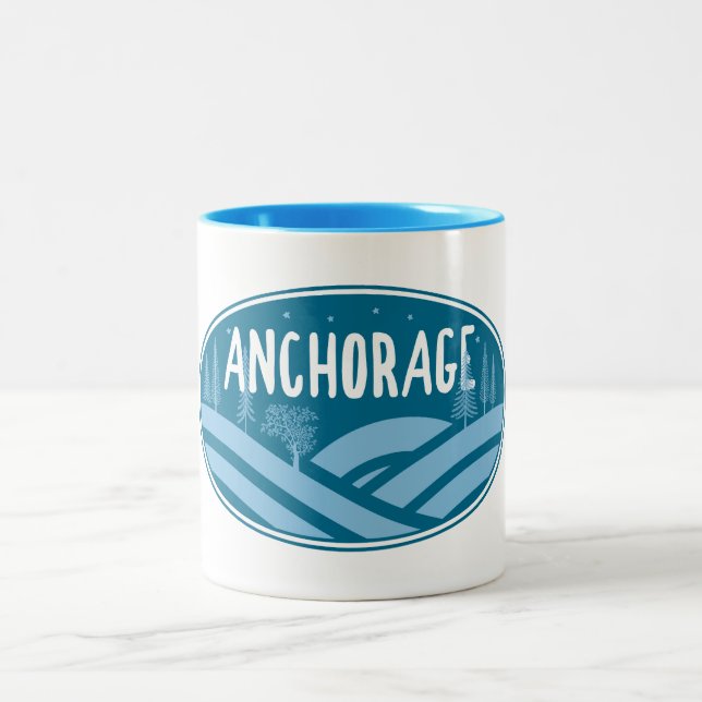 Anchorage Alaska Außenbereich Zweifarbige Tasse (Mittel)