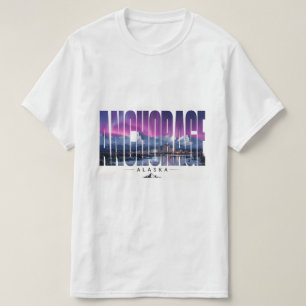 Anchorage Alaska Berg Wasserfront Reise T-Shirt