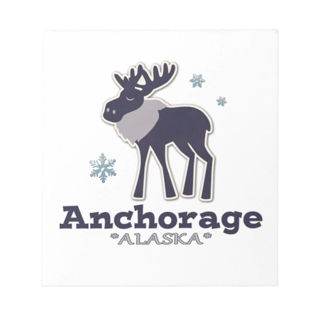 Anchorage Alaska blaue Elche Winter Notizblock (Vorderseite)