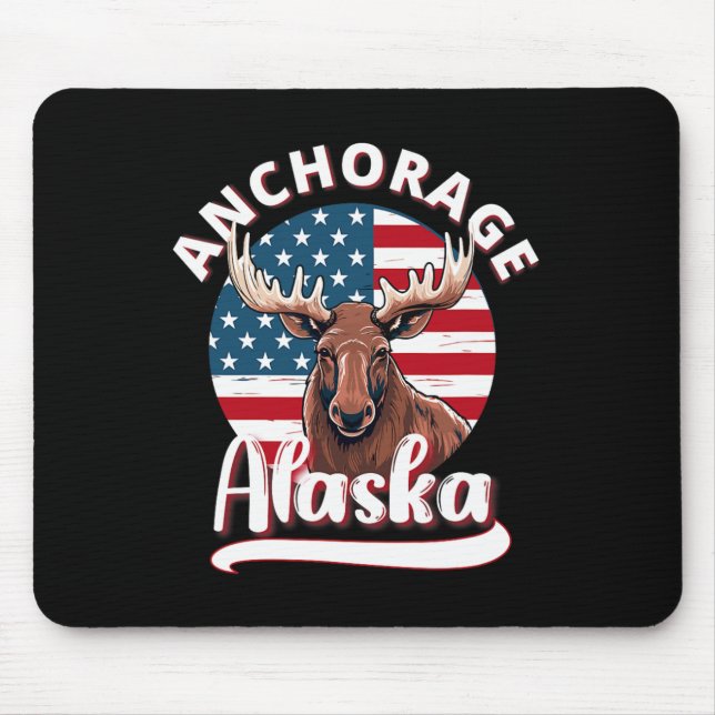 Anchorage Alaska Elose Anblick Alaskan Flag Huntin Mousepad (Vorne)